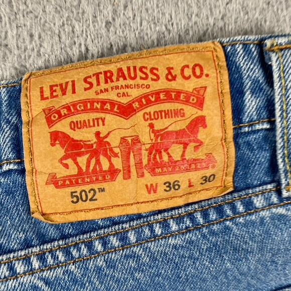Levi's 502 Taper Jeans Men's 36x30 Fit (36x25) Medium Wash Causal Streetwear - Picture 10 of 10